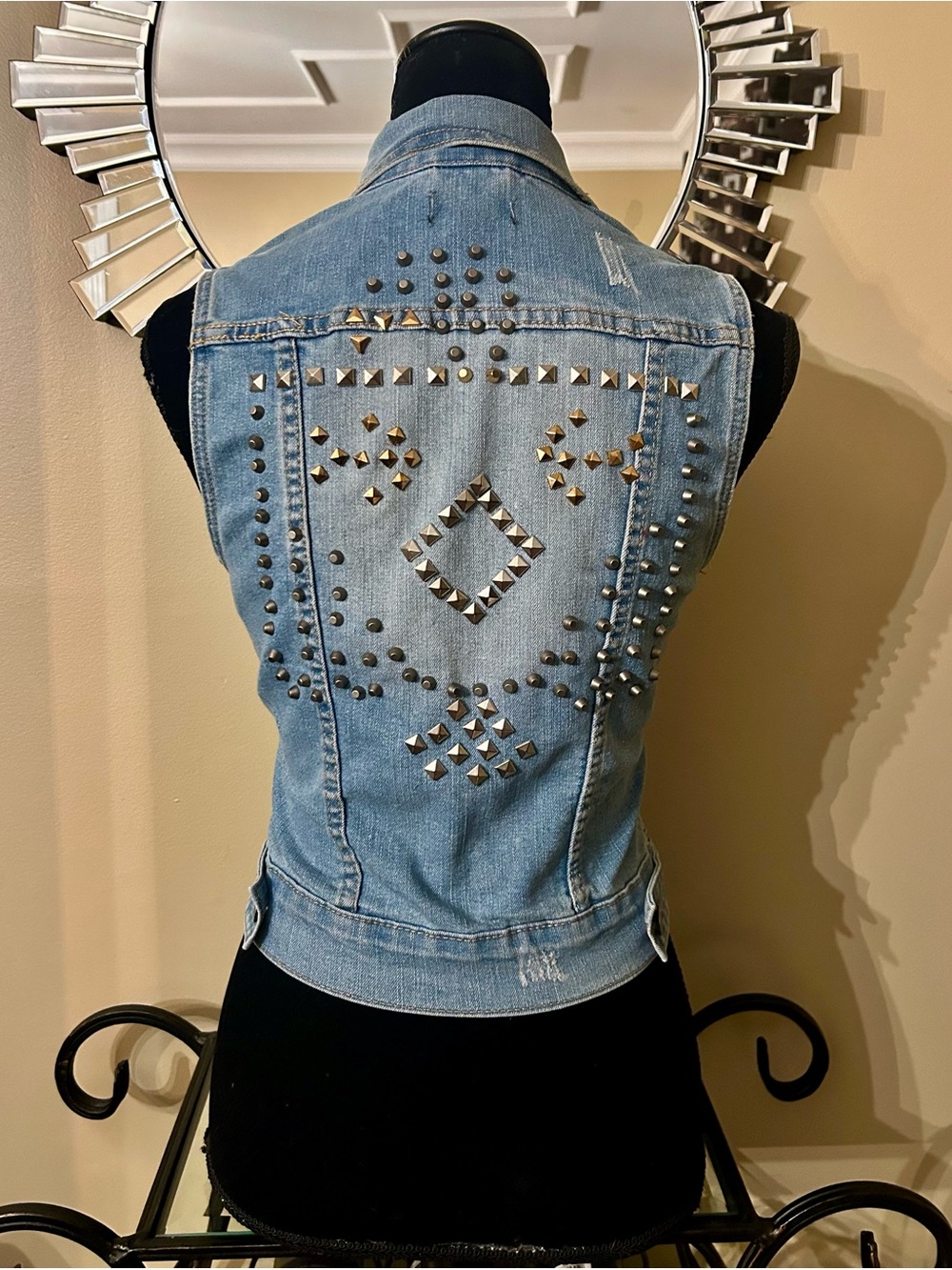 Studded Denim Vest